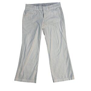 Dockers Womens White Cotton Blend Pants Size 12P With Pockets & Zip Closure 1680